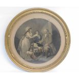 AFTER MORLAND, ENGRAVED BY W BOND, coloured engraving, figure group 30cm diameter
