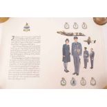 Five various unframed coloured prints, "The Rhodesian Air Force", Uniforms of the Rhodesian Security