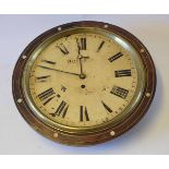 Mid-19th century rosewood brass strung and mother of pearl inlaid dial timepiece, Roberts -