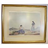AFTER SIR WILLIAM RUSSELL FLINT, coloured print, "8" 50 x 67cm