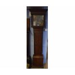 Late 18th century oak cased 30-hour long case clock, Simpson - Wigton, the case with overhanging