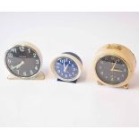 Mixed Lot: three various alarm clocks including Columbia, Hippo, various dates and makers (3)