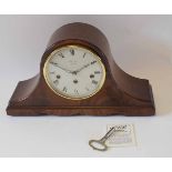 Late 20th century mahogany cased triple spring-driven mantel clock, Comitti - London, the arched