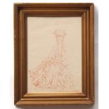 CIRCLE OF SIR WILLIAM RUSSELL FLINT "Elegant Lady" sanguine drawing, bears signature lower right