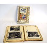 Scrapbook of assorted prints and engravings, together with a book titled "The Art of Illuminated