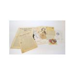 Mixed ephemera lot: comprising a hand written letter on headed paper, "78 Pall Mall, SW1, Tel