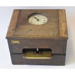 Unusual early 20th century time recording clock, Gledhill - Brook - Huddersfield, England, the