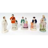 Group of 19th century Staffordshire figures comprising; The Prince of Wales, Parnell, a Sailor,