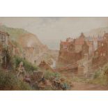 CHARLES GREGORY RWS (1849-1920, BRITISH) "Staithes, Yorks" watercolour, signed lower left 36 x 52cm