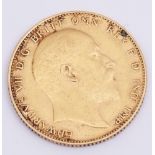 Edward VII gold sovereign dated 1908