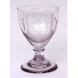 Masonic Interest: Late 18th/early 19th century Masonic rummer of large cup form and circular foot