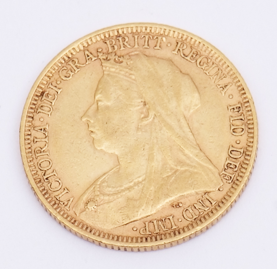 Victorian gold sovereign dated 1896