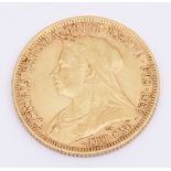 Victorian gold sovereign dated 1896