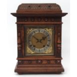 Late 19th/early 20th century oak cased mantel clock, Winterhalter & Hoffmeier, the oak case with