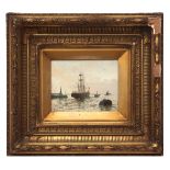 EDWIN HENRY EUGENE FLETCHER (1857-1945) Shipping scene oil on canvas, signed lower left 17 x 22cm