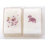 Mixed Lot: two rectangular boxes containing small rubies, (qty)