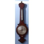 Late 19th century walnut cased wheel barometer, Camerer, Cuss & Co - 2 Broard St, Bloomsbury, the