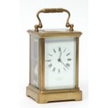 Late 19th century French lacquered brass carriage clock, 1837, retailed by Fras Gladding - 46 & 47