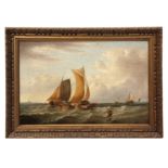 JAMES WEBB RA (1825-1895) Fishing boats at sea oil on canvas, signed lower left 39 x 58cm