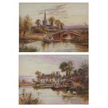 WALTER STUART LLOYD RBA (1875-1929) River scenes pair of watercolours, both signed 27 x 36cm (2)