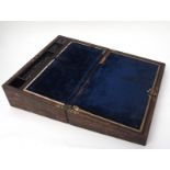 Late 19th century brass bound Coromandel writing slope of typical rectangular form with strung and