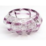 Mid-20th century Seguso "Sommerso" glass bowl designed by Flavio Poli, in clear glass with