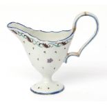 Lowestoft jug, circa 1790, of Newhall helmet shape decorated with a cornflower head and dot design