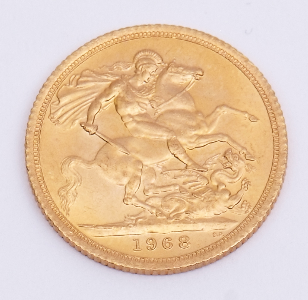 Elizabeth II gold sovereign dated 1968 - Bild 2 aus 2