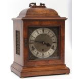 Mid-20th century walnut cased triple spring driven bracket clock, Garrard and retailed by Mappin &