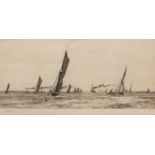 WILLIAM LIONEL WYLLIE RA RBA RE RI (1851-1931) "The Return of the Fishing Fleet" black and white