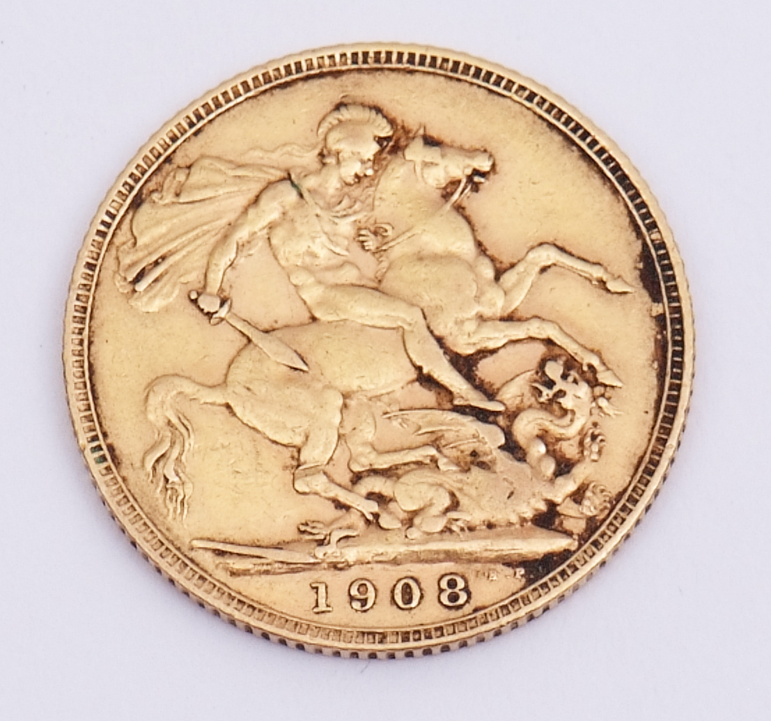 Edward VII gold sovereign dated 1908 - Bild 2 aus 2