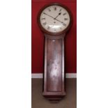 Mid-19th century mahogany cased "Norwich" tavern timepiece, the reeded broad surround with convex