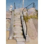 AR NORMAN SAYLE (1926-2007) "Steps, Guernsey" watercolour, signed and dated 1999 lower centre 35 x