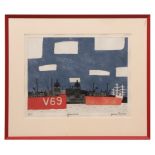 AR JULIAN TREVELYAN (1910-1988) "Greenwich" aquatint and etching, signed, numbered 3/75 and