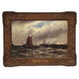 GUSTAVE DE BREANSKI (circa 1856-1898) "Off Yarmouth" oil on canvas, signed lower right 20 x 30cm