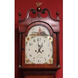 Mid-19th century mahogany boxwood and oak 8-day longcase clock, H Fox - Beverley, the case with