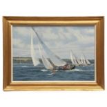 AR TERRY BAILEY RSMA (born 1941)"Irene, Falmouth Classics 2002" oil on canvas, signed lower right 48