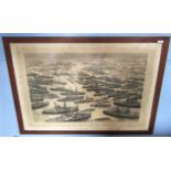 Large oak framed print “Our first line of defence, The Royal Navy, 1896”, supplement to “The