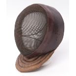 Early 20th century leather fencing mask "The Wilkinson Sword Co Ltd", L, the quilted and padded