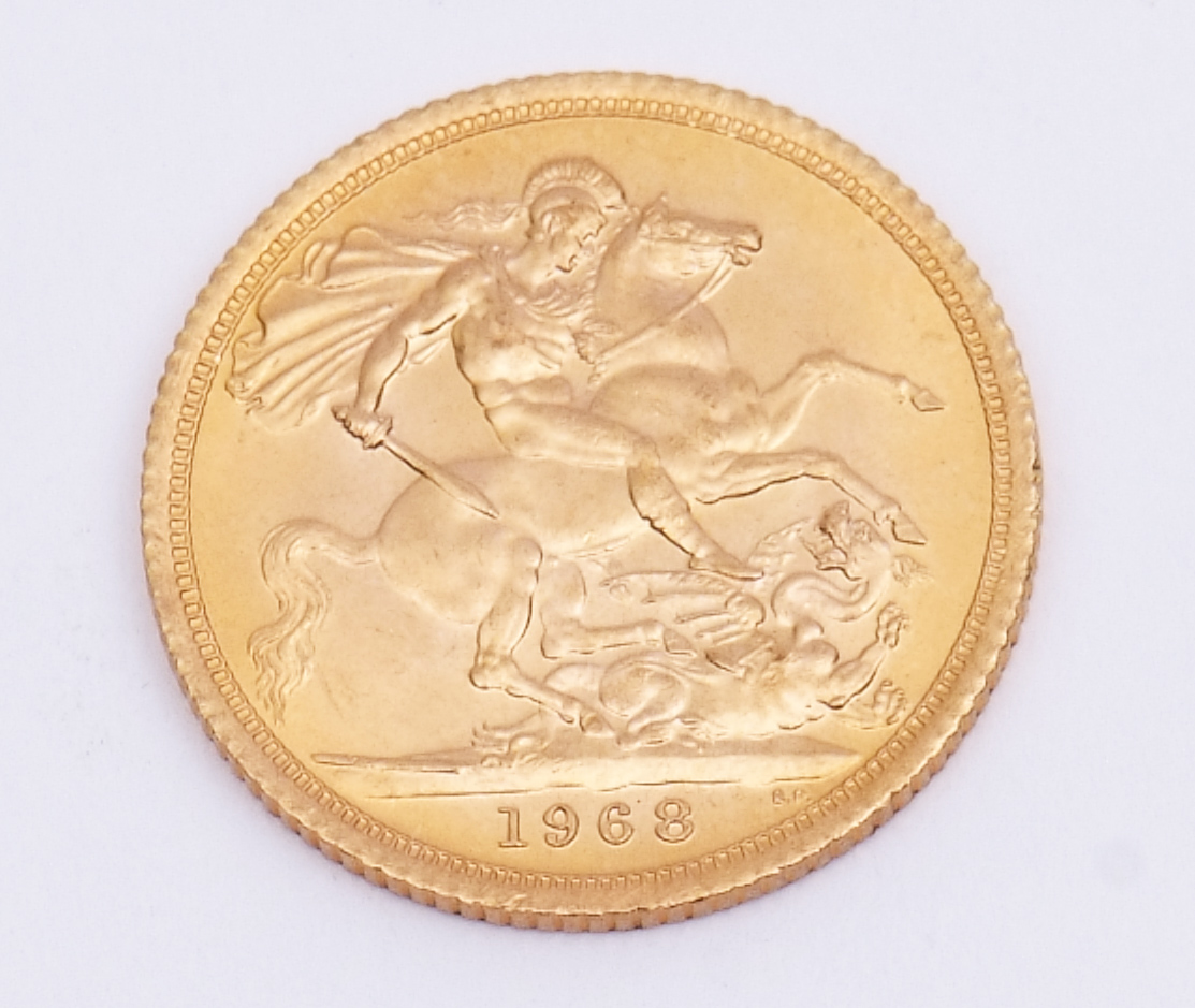 Elizabeth II gold sovereign dated 1968 - Bild 2 aus 2