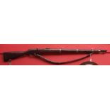 Russian model 1870 Berdan II single shot rifle in obsolete 10.62 calibre with full working action,