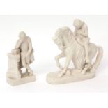 Late 19th century W H Goss Parian figure of Lady Godiva modelled as a naked lady seated on a horse