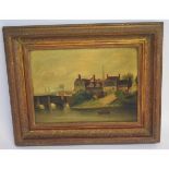 19th century English School, group of three oils on panel, Norwich views, assorted sizes (3)