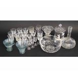 Mixed Lot: assorted glasswares to include varying sized wine glass, further decanter (lacking