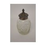 victorian pressed brass oil lamp with decorative floral detailing, together with a further etched