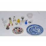 Bag containing mixed miniature glass wares to include jugs, bowl, vases etc together with a