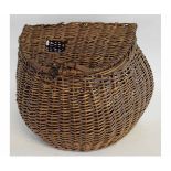 Vintage wicker fishing basket