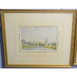 William J Coman, signed two watercolours, Broadland views, 14 x 20cms and 17 x 22cms (2)