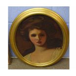 After George Romney, oil on board, Portrait of Lady Hamilton, 48 x 37cms