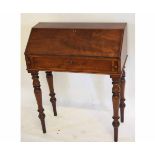 19th century mahogany drop fronted student's desk (made from period timbers) with fitted interior